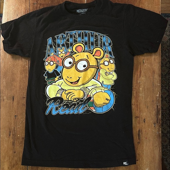 Retrokid Tops - Retrokid Arthur Read Graphic T-Shirt – Black (Size S) -Arthur PBS